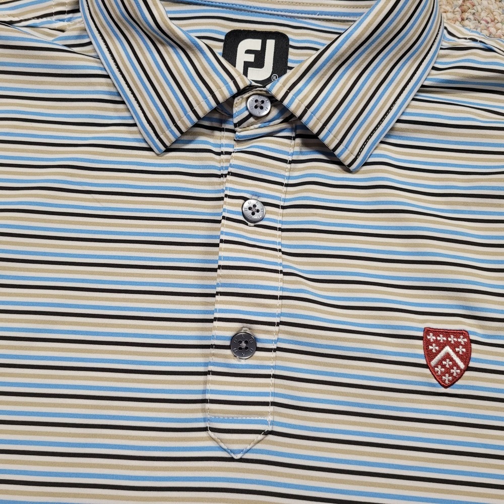Footjoy Polo Shirt Mens XL Multi Color Striped Golf Performance Stretch Berkley - Picture 7 of 16